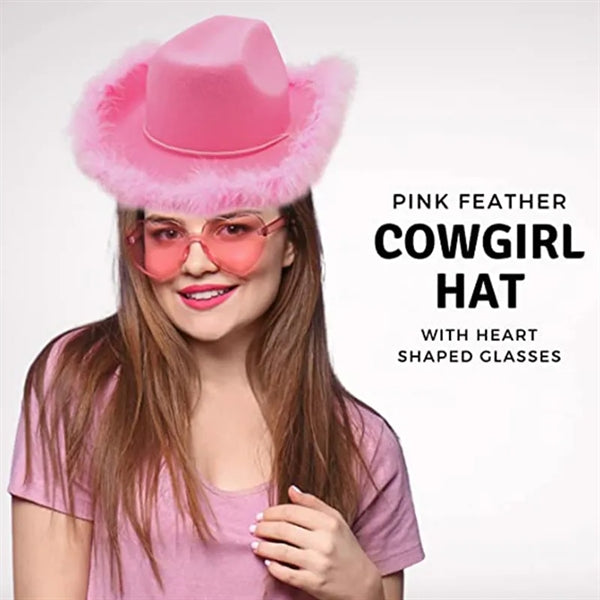 Novelty Cowboy Hat with Feathers