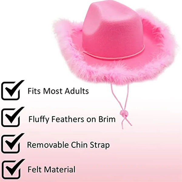 Novelty Cowboy Hat with Feathers