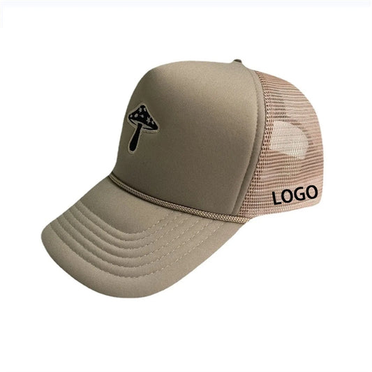 5 Panel Mid Profile Mesh Back Trucker Rope Hat