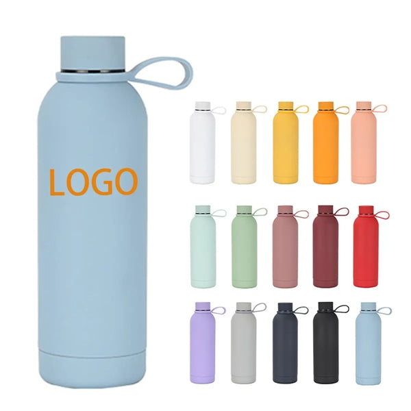Portable Small Mouth Stainless Steel Water Bottle With Strap