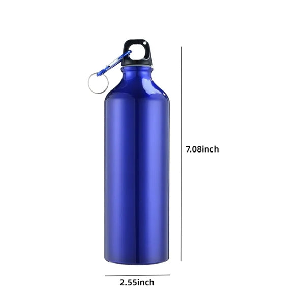 14 Oz Aluminum Flask Sports Water Bottle with Carabiner Buc