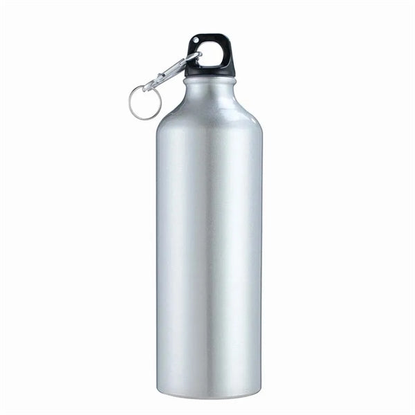 14 Oz Aluminum Flask Sports Water Bottle with Carabiner Buc