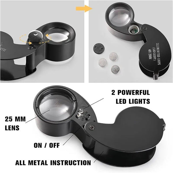 40X Magnification Loupe Jewelry Magnifier