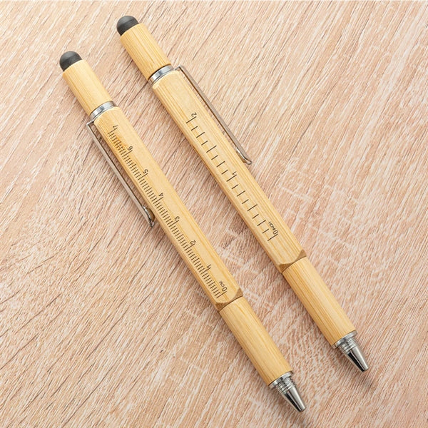 Bamboo Multi Tool Pen 6-In-1 Stylus