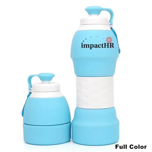 20 oz Collapsible BPA Free Sports Silicone Water Bottle