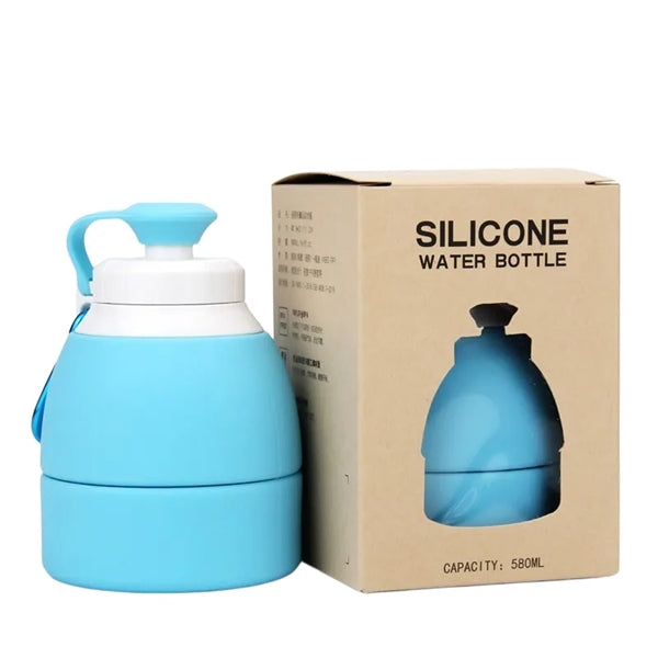 20 oz Collapsible BPA Free Sports Silicone Water Bottle