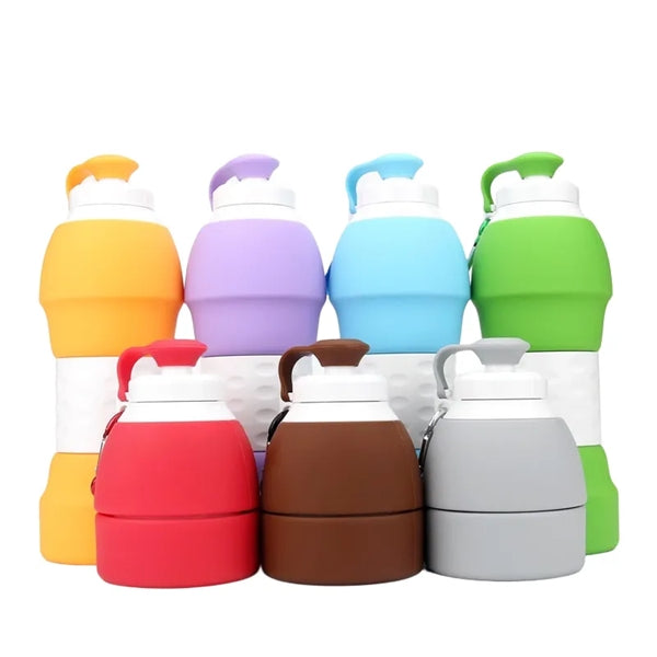 20 oz Collapsible BPA Free Sports Silicone Water Bottle