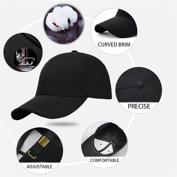 Adjustable 100% Cotton Baseball Cap