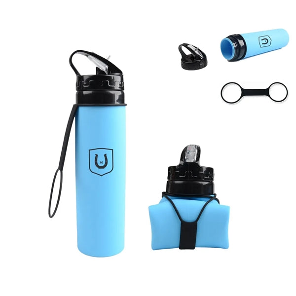 21oz. Collapsible Silicone Sports Water Bottles
