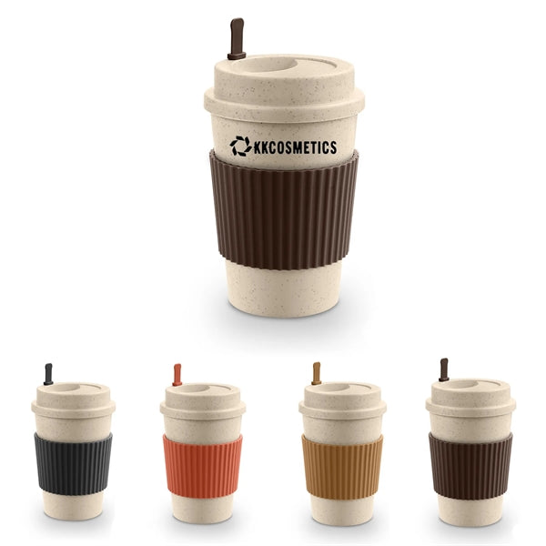 12oz. Wheat Travel Coffee Mug w/ Lid