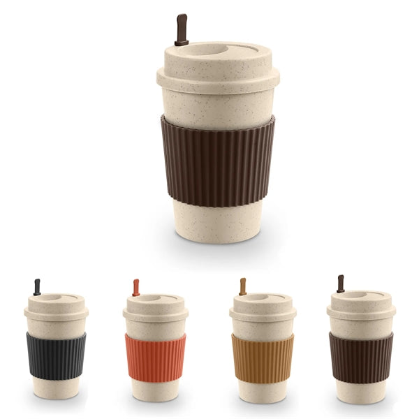 12oz. Wheat Travel Coffee Mug w/ Lid