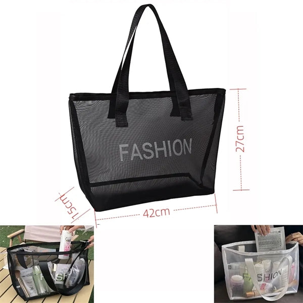 Black mesh handbag