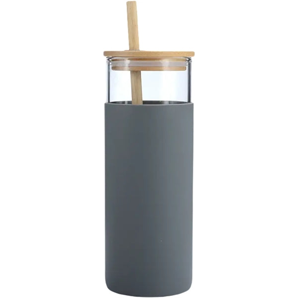 20 OZ Glass Tumbler With Straw And Silicone Sleeve