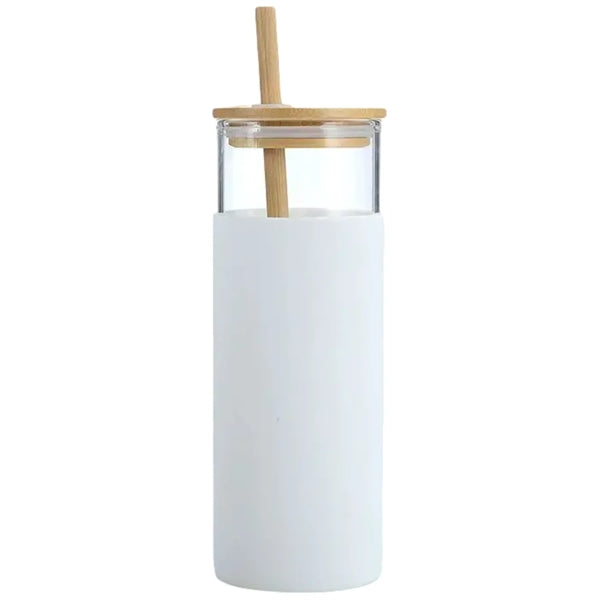 20 OZ Glass Tumbler With Straw And Silicone Sleeve