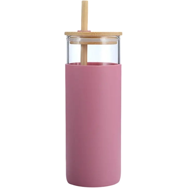 20 OZ Glass Tumbler With Straw And Silicone Sleeve