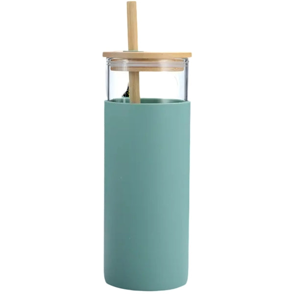 20 OZ Glass Tumbler With Straw And Silicone Sleeve
