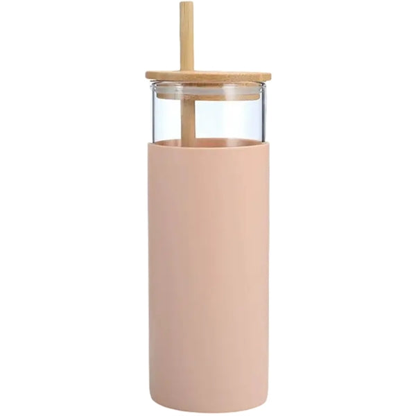 20 OZ Glass Tumbler With Straw And Silicone Sleeve