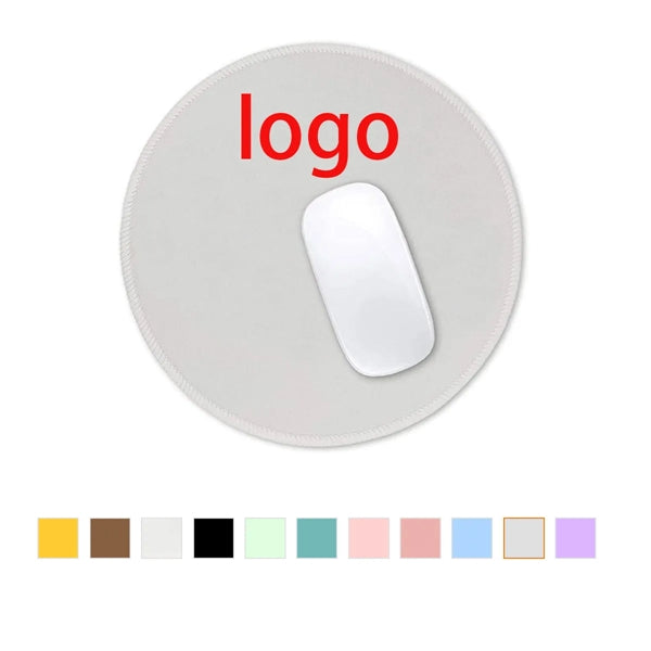 Stitched Edge Non-Slip Rubber Round Mouse Pad