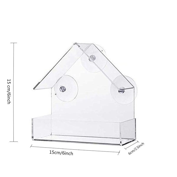 Clear Window Bird Feeder With Strong Suction Cup