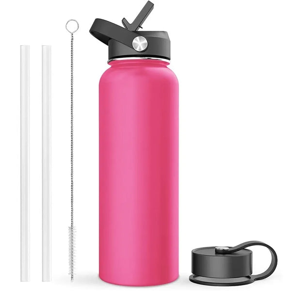 32oz Insulated Water Bottle with Straw Lid and Flex Cap