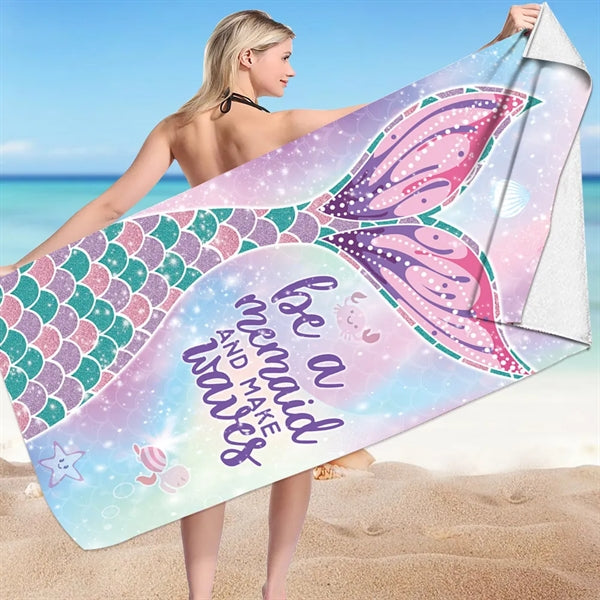 Mermaid Microfiber Quick Dry Swim Towel Blanket for Adult
