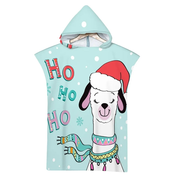 Kids Hooded Wearing Bath Towel Beach Cloak Changing Bathrobe