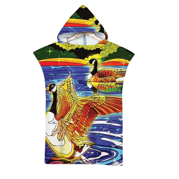 Quick Dry Pool Swim Beach Towel with Hood Changing Bath Robe