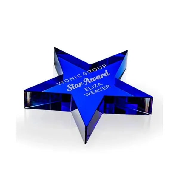Colored Crystal Star Paperweight