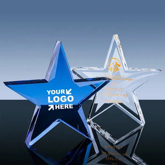 Colored Crystal Star Paperweight