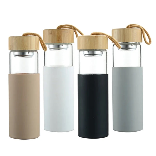 Glass Cups With Bamboo Lids