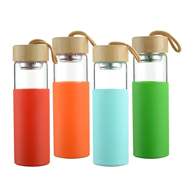 Glass Cups With Bamboo Lids
