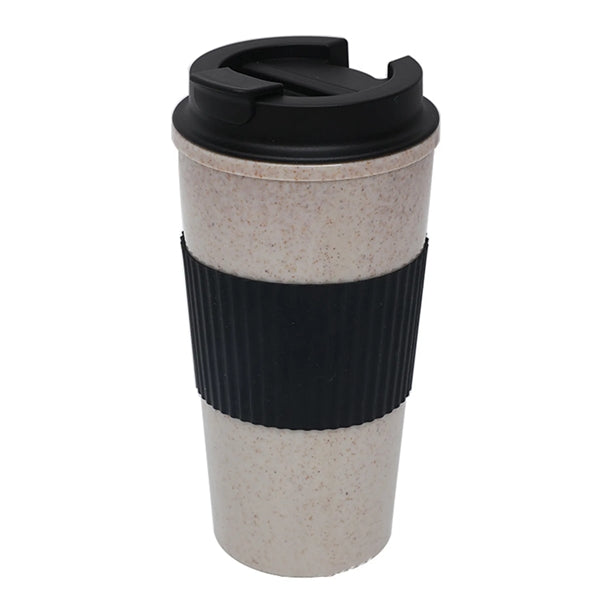 Double-Wall Portable 16Oz Wheat Straw Coffee Mug