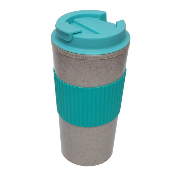 Double-Wall Portable 16Oz Wheat Straw Coffee Mug