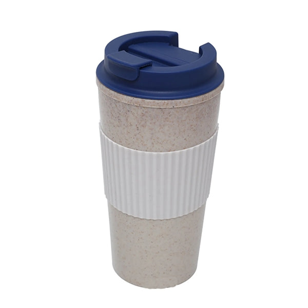 Double-Wall Portable 16Oz Wheat Straw Coffee Mug