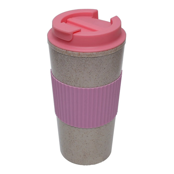 Double-Wall Portable 16Oz Wheat Straw Coffee Mug