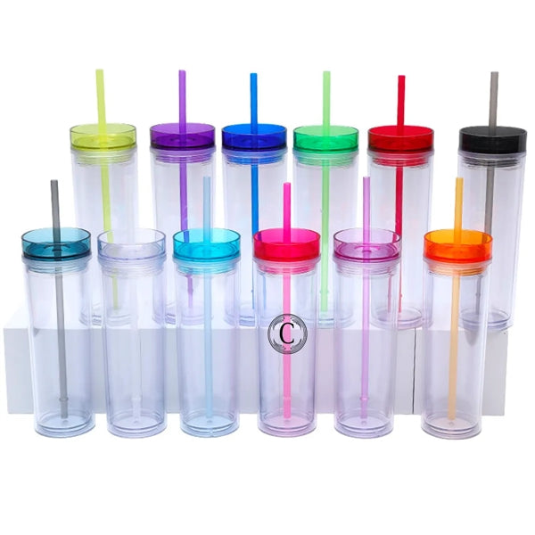 16Oz Double Wall Clear Plastic Tumblers