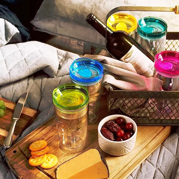 10Oz Double Wall Plastic Wine Glasses