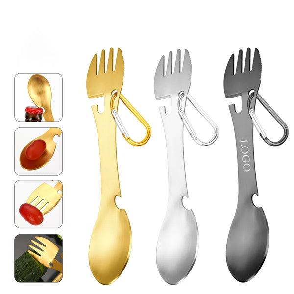 Camping Spoon Fork Bottle Opener