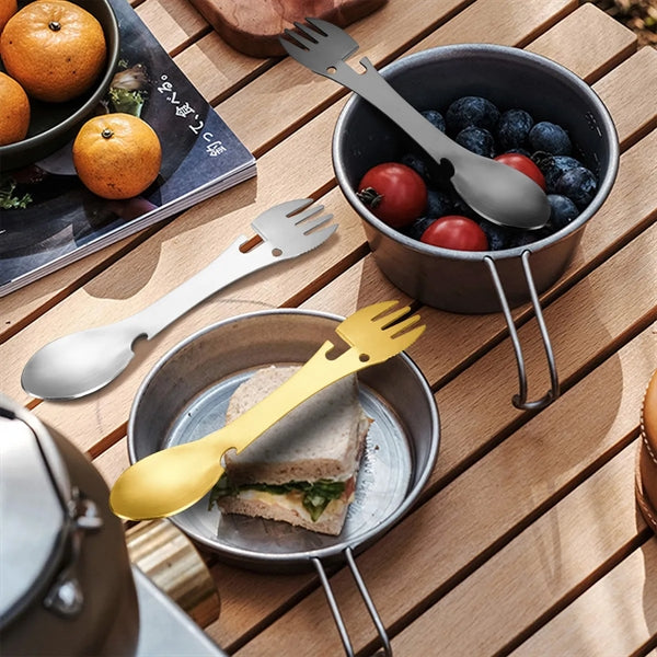 Camping Spoon Fork Bottle Opener