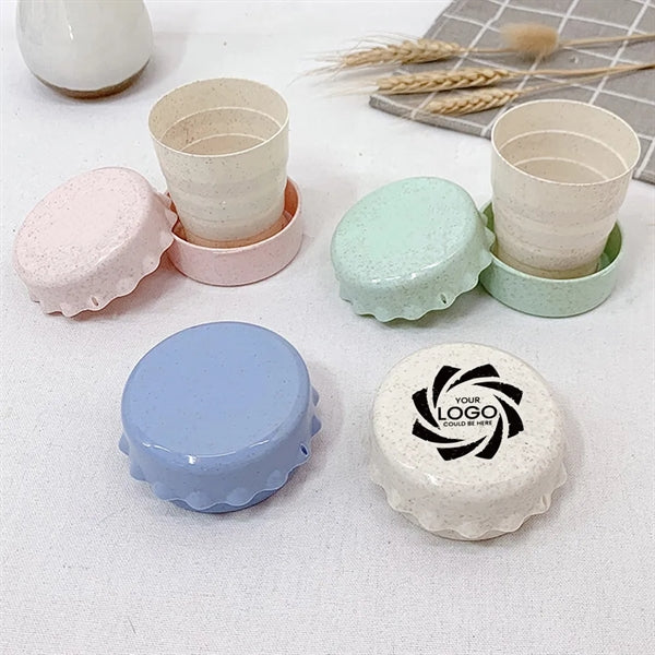 Wheat telescopic foldable cup