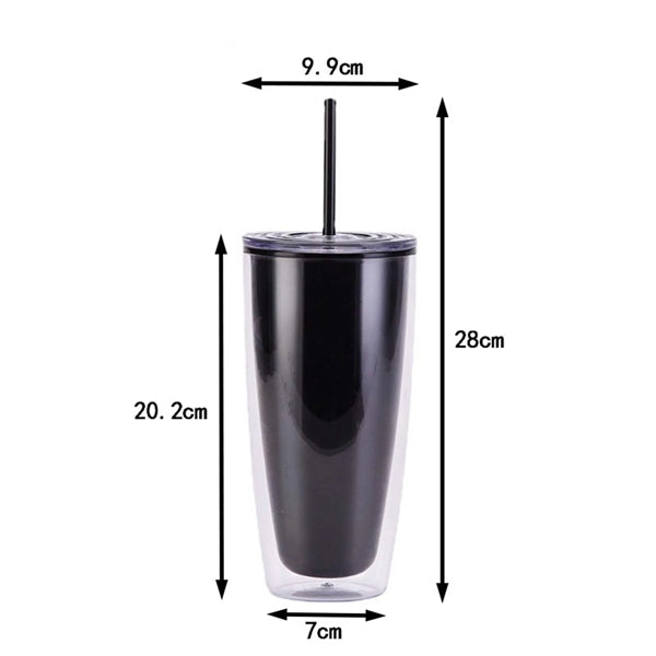 25OZ Double Wall Plastic Tumbler With Lid