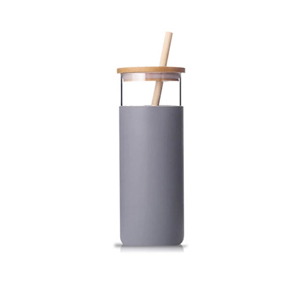 16oz Glass Tumbler Straw with Silicone Sleeve
