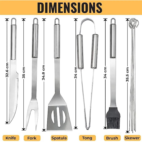 9 Packs Stainless Steel BBQ Grill Tool Set With Storage Bag