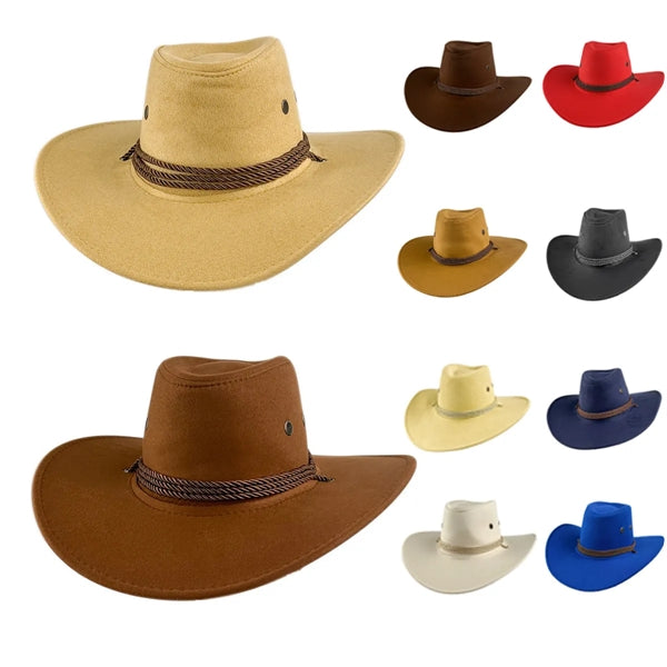 Fashion National Retro Drawstring Jazz Western cowboy hat