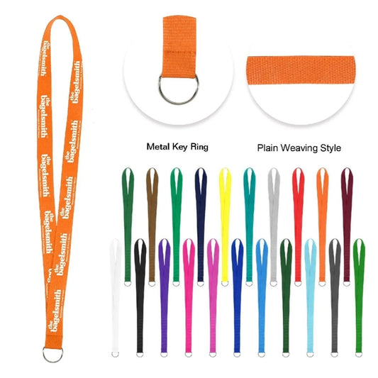 3/4" Screen Printed Polyester Lanyard with Key Ring