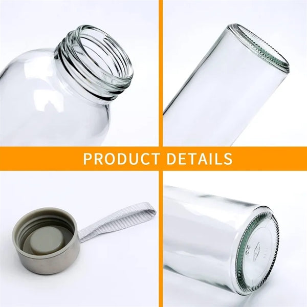 10 Oz Travel Glass Water Bottle