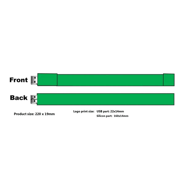 Free Shipping Wristband USB Flash Drive 4GB