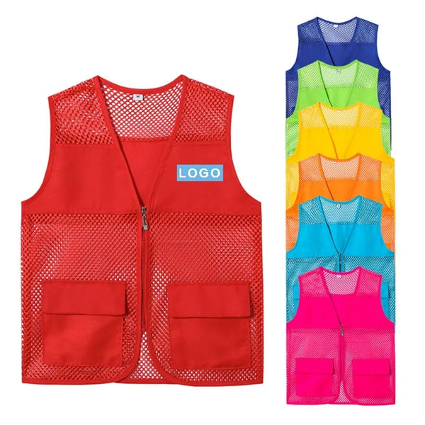 Mesh Reflective Volunteer Vest With Pockets