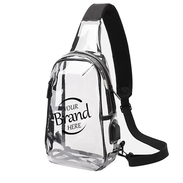 Clear PVC Sling Bag Crossbody Backpack