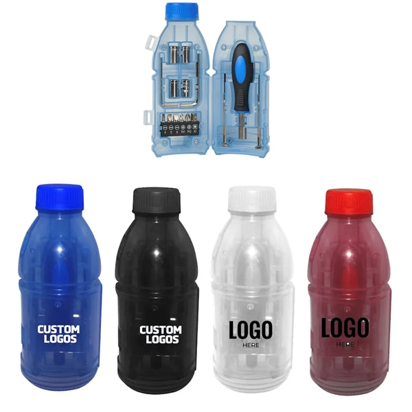 Beverage bottle shape gift tool set